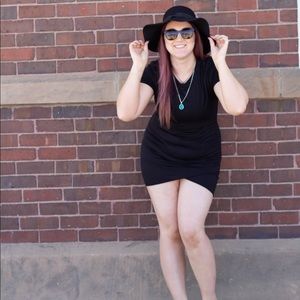 Black tulip mini dress